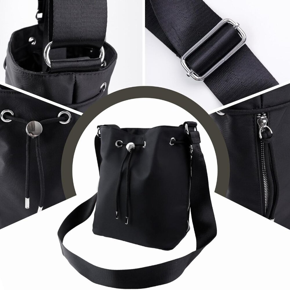Waterproof Nylon Drawstring Bucket Crossbody Bag … - image 3